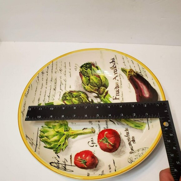 Williams Sonoma 2009 Marche Artichoke 13" Pasta Serving Bowl Gold Rim Portugal - Picture 4 of 7